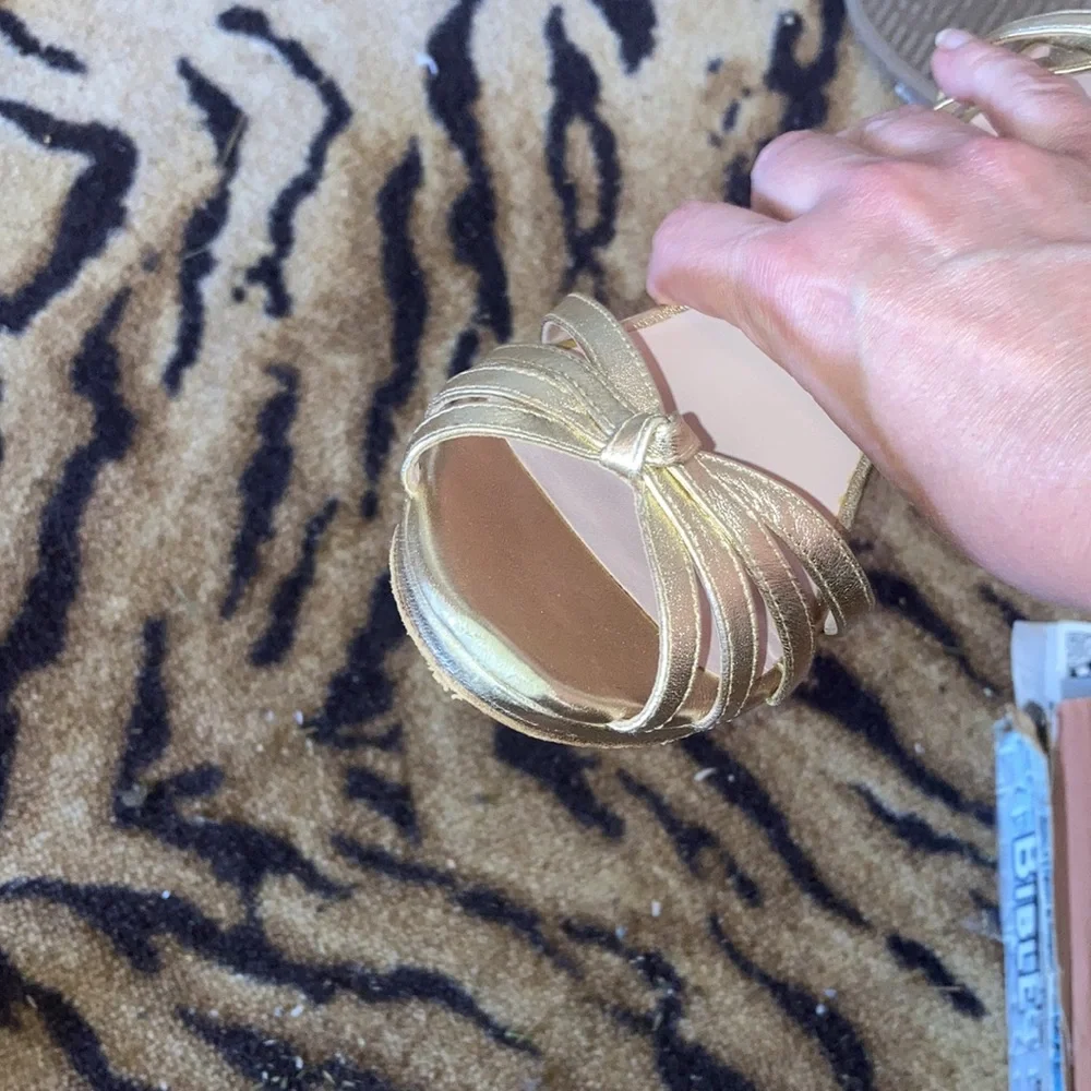 Kate Spade Elegant Gold Strappy Heels